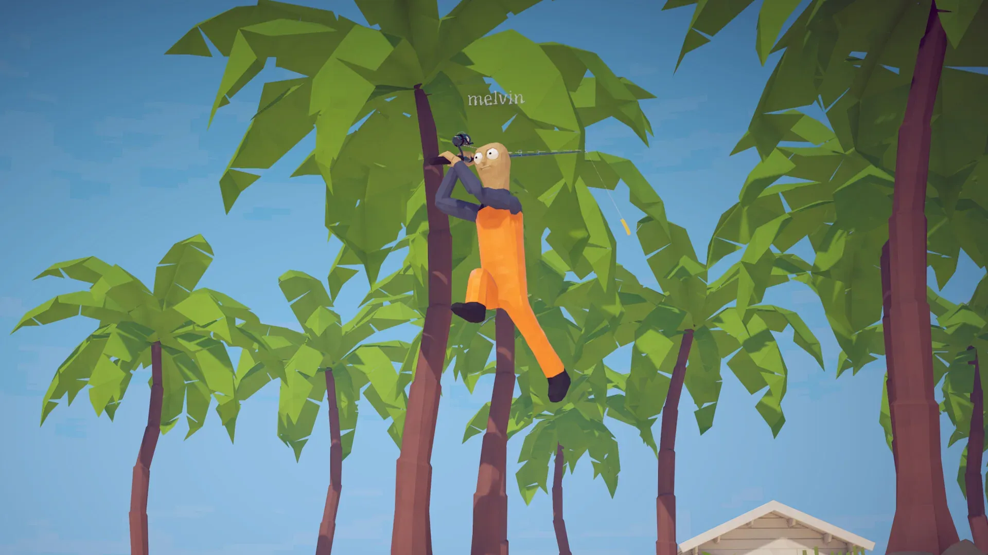 Dense low-poly vegetation on a How to Fish island that can hide small ground pickups